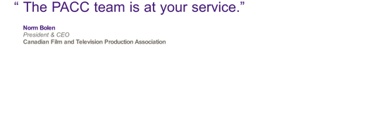 "The PACC team is at your service." Norm Bolen PACC